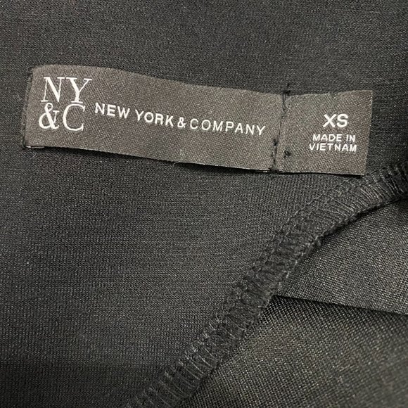 NEW YORK AND COMPANY RUFFLED SHOULDER BLACK DRESS - Picture 5 of 5